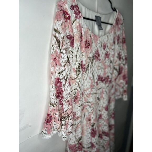 Rabbit Rabbit Rabbit Long Flutter Sleeve Fit & Flare Floral Lace Dress Size 12 - Picture 3 of 9
